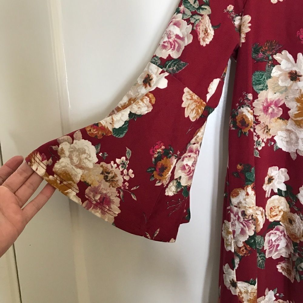 First Love Bell Sleeve Partial Open Back Top - Picture 4 of 7